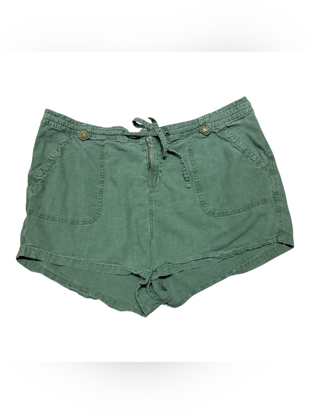 Torrid Linen Blend Olive Shorts Size 20
